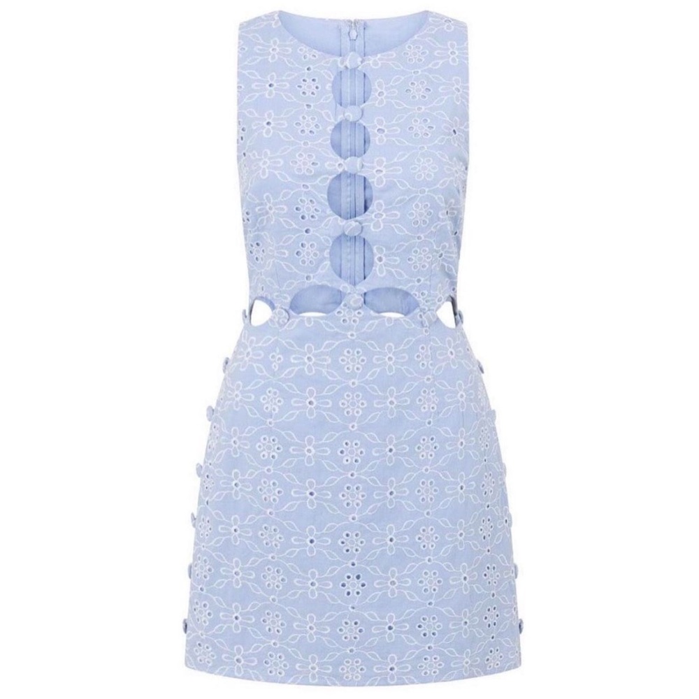 Sabo Skirt Light Blue Floral Mini Dress